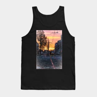 Early Morning Tram digital art Tank Top